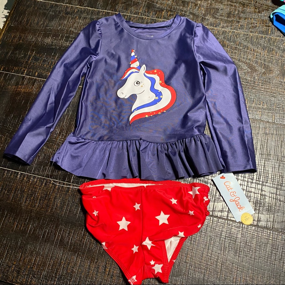 NWT cat & Jack baby girl bathing suit/ swimsuit